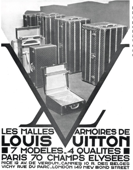 Affiche publicitaire pour une malle lit de camp Louis Vuitton exposée  News Photo - Getty Images